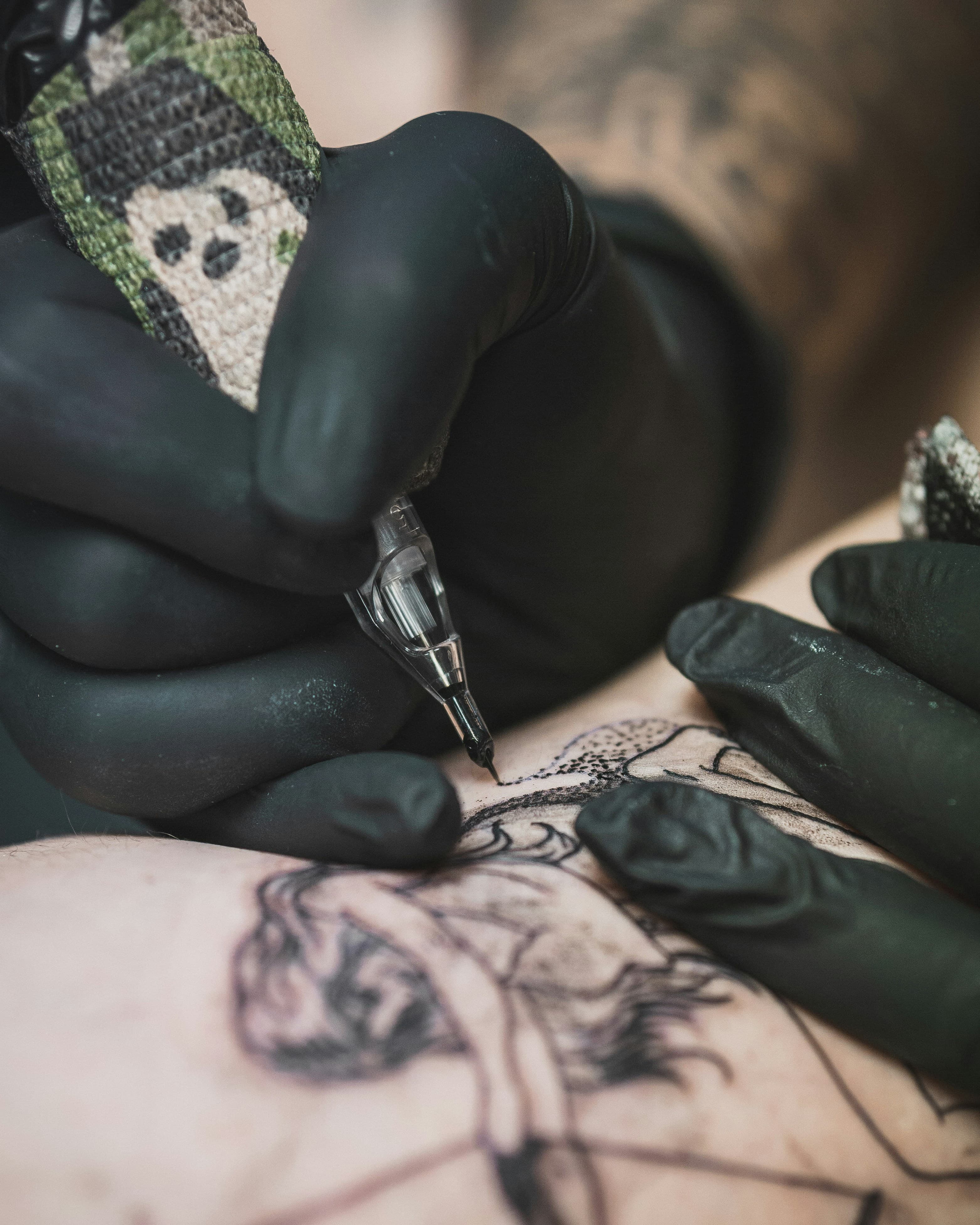 Blackwork tattoo detail